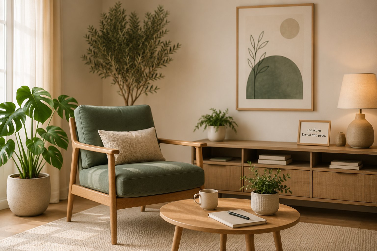 Calm interior counselling scene